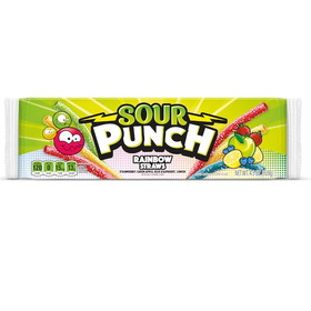 Sour Punch Rainbow Straws, 4.5 Ounces, 24 per case