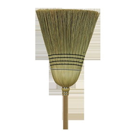 O-Cedar Commercial Warehouse Corn Deluxe Wood Handle Broom 6 Per Pack - 1 Per Case