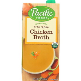 Pacific Foods Organic Free Range Chicken Broth, 32 Fluid Ounces, 12 per case