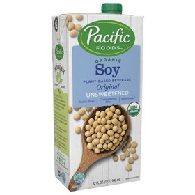 Pacific Foods Organic Original Soy Milk, 32 Fluid Ounces, 12 per case
