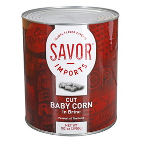 Savor Imports Cut Baby Corn #10 Can - 6 Per Case