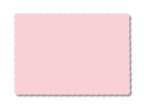 Placemat Paper Pink 9.5X13.5 Scalloped Edge