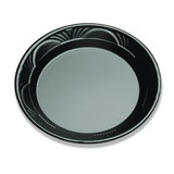 D & W Fine Pack 10.25 Inch Black Plastic Plate, 125 Each, 4 per case