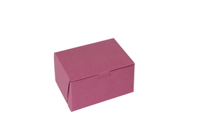 Boxit 7 Inch X 7 Inch X 4 Inch Strawberry Pink 1 Piece Cornerlock Bakery Box 200 Per Pack - 1 Per Case