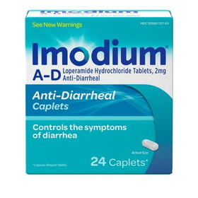 Imodium A-D Caplets, 24 Count, 6 Per Box, 4 Per Case