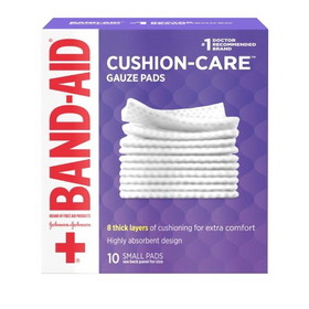 Johnson & Johnson Band-Aid Cushion Care Gauze Small 8 Thick Layers Pad 10 Per Box - 3 Per Pack - 8 Per Case