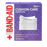 Johnson & Johnson Band-Aid Cushion Care Gauze Medium 8 Thick Layers Pad 10 Per Box - 3 Per Pack - 8 Per Case