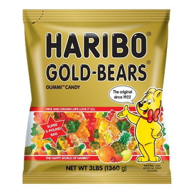 Haribo Confectionery Gold Bears Gummi Candy, 3 Pounds, 4 per case