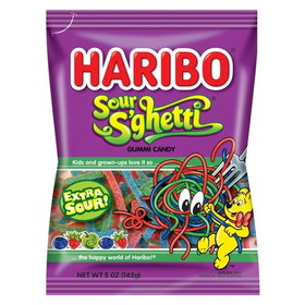 Haribo Sour S'ghetti Gummi Candy, 5 Ounces, 12 per case