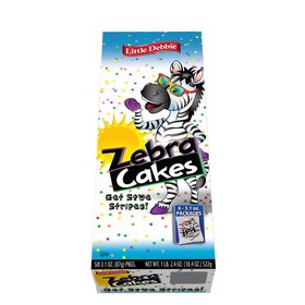 Little Debbie Vending Zebra Cakes 3.1 Ounces Per Pack - 6 Per Box - 9 Per Case