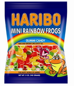 Haribo Confectionery Mini Rainbow Frogs Gummi Candy, 5 Ounces, 12 per case