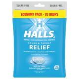 Halls Sugar Free Menthol Lyptus Mountain Cough Drops, 70 Count, 12 Per Case
