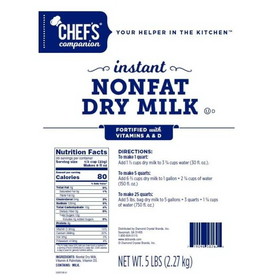 Chefs Companion Instant Nonfat Dry Milk, 5 Pounds, 6 per case