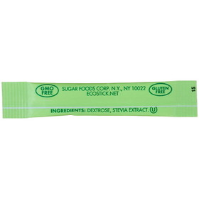 Ecostick Sugar Substitute Stevia Green Sticks, 0.5 Gram, 2000 per case