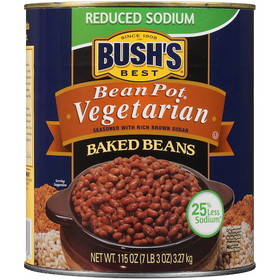 Bush's Best Reduced Sodium Bean Pot Vegetarian Baked Beans, 115 Ounces, 6 per case