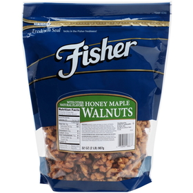 Fisher Honey Maple Walnut Halves And Pieces, 32 Ounces, 3 per case