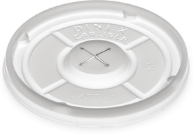 Dinex Translucent Tumbler Lid With Straw Slot, 3.25 Inches, 1 per box, 1000 per case
