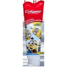 Colgate Junior Minons Mild Bubble Fruit Toothpaste 4.6 Ounce Tube - 6 Per Pack - 2 Per Case