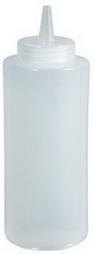 Winco 12 Ounce Clear Squeeze Bottle 6 Per Pack - 12 Per Case