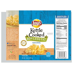 Lay's Kettle Cooked Chips 40% Less Fat Original, 1.38 Ounces, 64 per case