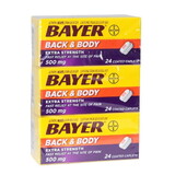 Bayer Back & Body Extra Strength, 24 Piece, 3 Per Box, 12 Per Case
