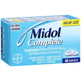 Midol Menstrual Caplets 40 Count, 40 Piece, 8 per case