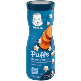 Gerber Graduates Non-Gmo Sweet Potato Puffs Cereal Baby Snack Canister, 1.48 Ounce, 6 per case