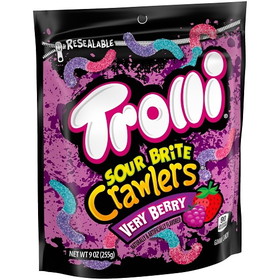 Trolli Sour Brite Crawler Mini Very Berry, 9 Ounces, 6 per case