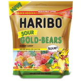 Haribo Confectionery Sour Gold-Bears Stand-Up Resealable Bag 9 Ounce Bag - 8 Per Case