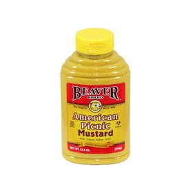 Beaver American Picnic Mustard 12.5 Ounce Bottle - 6 Per Case