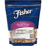 Fisher Toasted Blanched Slivered Almonds, No Salt, 32 Ounces, 3 per case