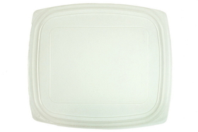 World Centric 24-32 Ounce Ingeo Compostable Rectangle Container Lid 50 Per Pack - 12 Per Case