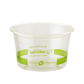 World Centric 4 Ounce Ingeo Compostable Clear Souffle Cup, 50 Each, 20 per case