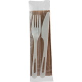 World Centric Tpla Compostable Individually Wrapped Knife, Fork, And Napkin Assorted Cutlery Kit, 500 Each, 1 Per Case