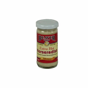 Beaver Extra Hot Horseradish 4 Ounce Jar - 12 Per Case