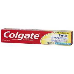 Colgate Travel Friendly Tartar Protection Whitening Crisp Mint Toothpaste 2.5 Ounce Tube - 6 Per Pack - 4 Per Case