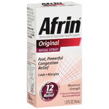 Afrin Original 12 Hour Nasal Spray, 0.51 Fluid Ounces, 6 Per Box, 6 Per Case