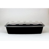 Cubeware 56 Ounce Rectangular Container Black Base With Clear Lid, 100 Set, 1 per case