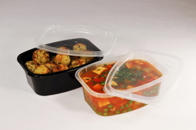 Delicube DR-512-CB 12Oz Deli Container Clear Rectangular Base.