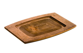 Lodge Rectangle Wood Walnut Underliner - 6 Per Case