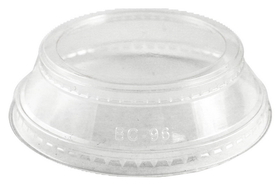 World Centric CPL-CS-12SH 9Q-24 Oz Cup Clear Lid With Souffle Holder - Ingeo