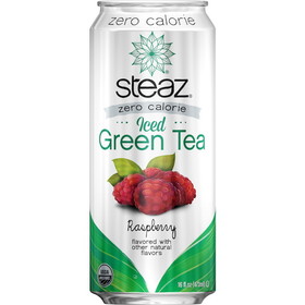 Steaz Iced Tea Raspberry Zero, 16 Fluid Ounces, 12 per case