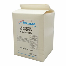 American Sprinkles Sprinkles Rainbow 6 Colors, 6 Pounds, 4 Per Case