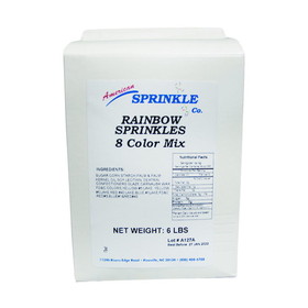 American Sprinkles Sprinkles 8 Colors, 6 Pounds, 4 per case