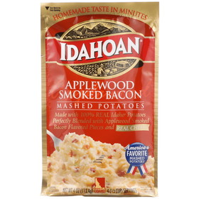 Idahoan Foods Mashed Potatoes Applewood Smoked Bacon Pouch 12-4 Ounce
