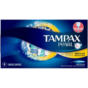 Tampax Pearl Regular Tampons, 8 Count, 12 per box, 4 per case