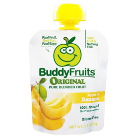 Buddy Fruits Pure Blended Banana Snack 3.2 Ounce Pack - 18 Per Case