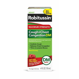 Robitussin Dm Max Cough &amp; Chest Congestion, 4 Ounce, 8 per case