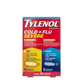 Tylenol Day &amp; Night Capsule Cold &amp; Flu, 24 Count, 6 per box, 8 per case