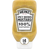 Heinz Easy Squeeze Spicy Brown Mustard, 14 Ounces, 6 per case